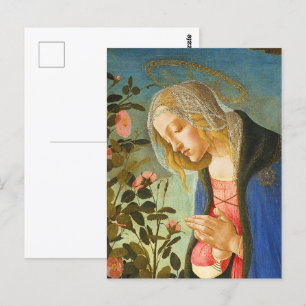 MAAGD DIE SLAPENDE KINDJE CHRISTUS AANBIDT BRIEFKAART