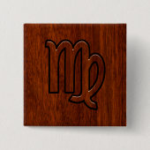 Maagd dierentuin in Mahogany Style Vierkante Button 5,1 Cm (Voorkant)