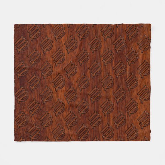 Maagd dierentuin in Rich Mahogany Wood Style Fleece Deken (Voorkant (Horizontaal))