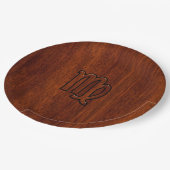 Maagd dierentuin in Rich Mahogany Wood Style Papieren Bordje (Gekanteld)