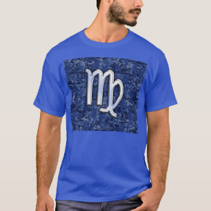Maagd dierentuin ondertekenen op Blue Digital Camo T-shirt