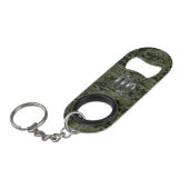 Maagd dierentuin op groen digitaal camouflage sleutelhanger flessenopener (Voorkant Gekanteld)