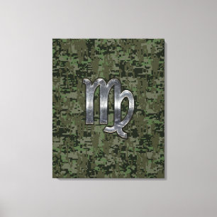 Maagd dierentuin op Groene Digitale Camo Canvas Afdruk