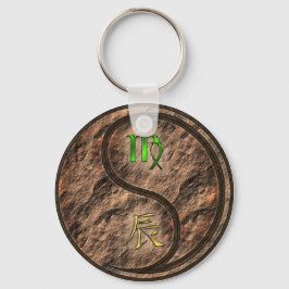 Maagd en aarde draak sleutelhanger