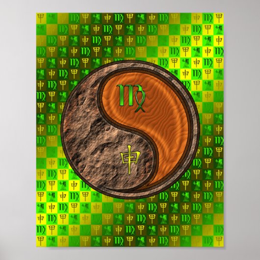 Maagd en houten aap poster (Voorkant)