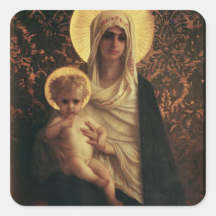 Maagd en kind, 1872 vierkante sticker
