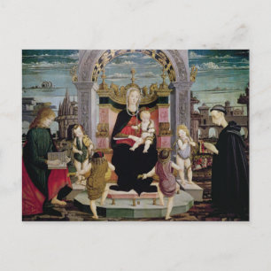 Maagd en kind Enthroned Briefkaart