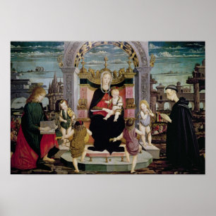 Maagd en kind Enthroned Poster