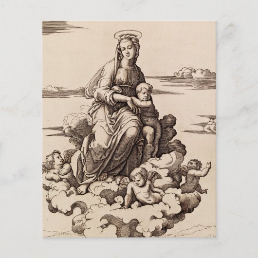 Maagd en kind in de wolken flyer (Voorkant)