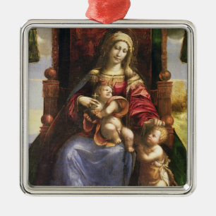 Maagd en kind met de baby Sint-John Metalen Ornament