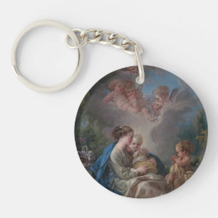 Maagd en kind met de heilige John de Baptist Sleutelhanger
