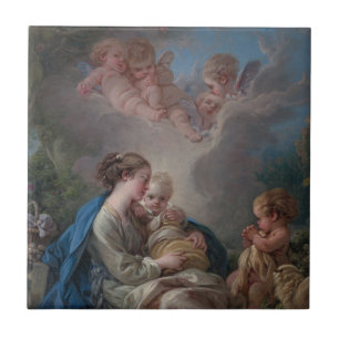 Maagd en kind met de heilige John de Baptist Tegeltje