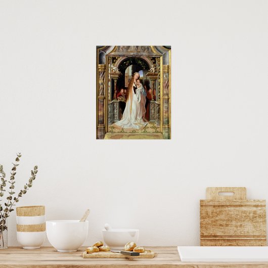 Maagd en Kind met Drie Angels, centraal paneel Poster (Keuken)
