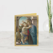 Maagd en kind met een engel - Botticelli Holida Kaart (Voorkant)