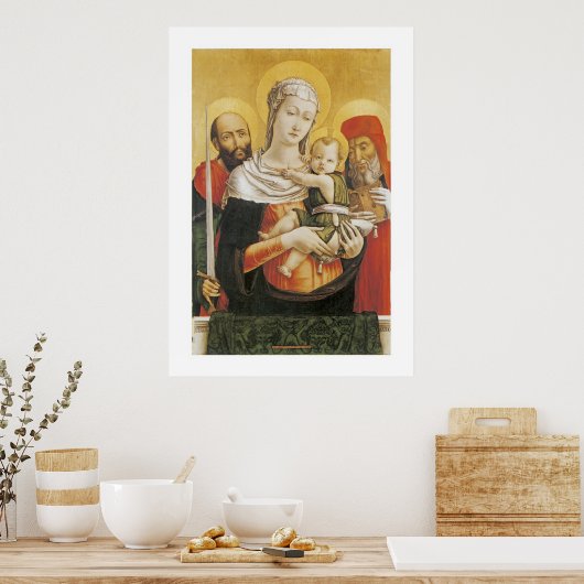 Maagd en kind met heiligen Paul en Jerome Poster (Keuken)