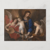 Maagd en kind met muziek die Angels maken Briefkaart (Voorkant)