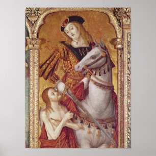 Maagd en kind met SS. Gregory en Martin Poster