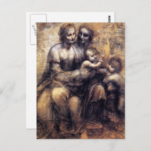 Maagd en kind met St. Anne sketch Briefkaart (Voorkant / Achterkant)