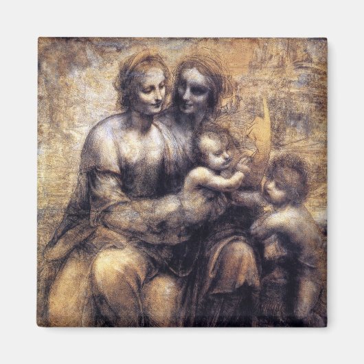 Maagd en kind met St. Anne sketch Magneet (Voorkant)