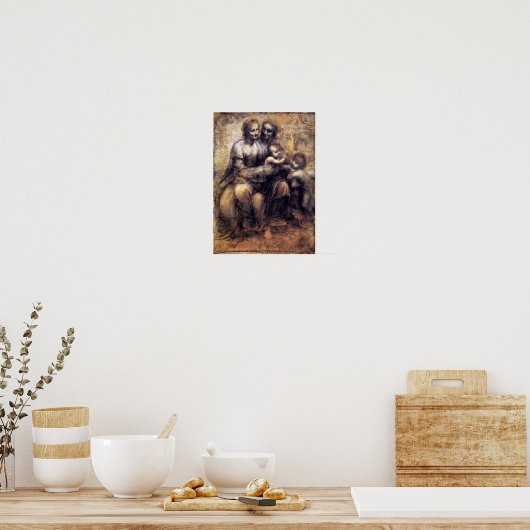Maagd en kind met St. Anne sketch Poster (Keuken)