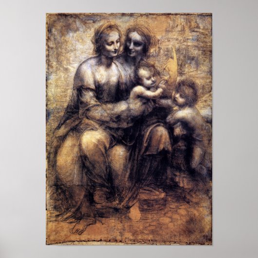 Maagd en kind met St. Anne sketch Poster (Voorkant)