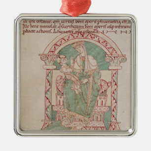 Maagd en kind met St. Gregory de Grote Metalen Ornament