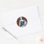Maagd en Kind omringd door Engelen - Fouquet Ronde Sticker (Envelop)