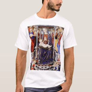 Maagd en Kind op Troon met Muzikale Engel T-shirt
