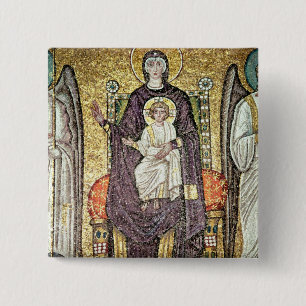 Maagd en kind vierkante button 5,1 cm