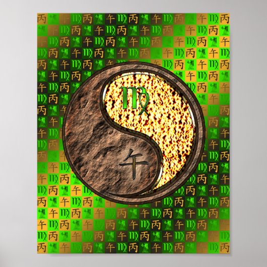 Maagd en vuurpaard poster (Voorkant)