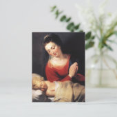 Maagd in Adoration voor het Christus Kind Briefkaart (Staand voorkant)