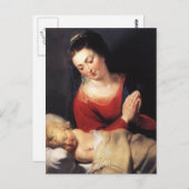 Maagd in Adoration voor het Christus Kind Briefkaart (Voorkant / Achterkant)