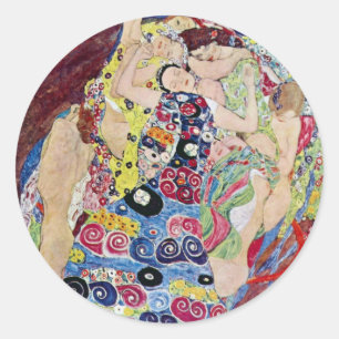 Maagd (Maiden), Gustav Klimt, Art Nouveau uit het Ronde Sticker