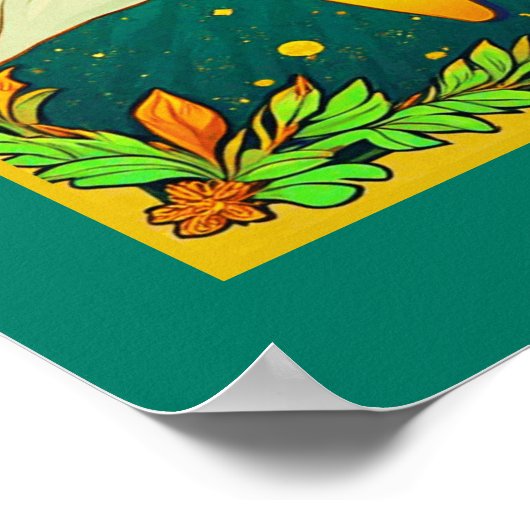 Maagd Maiden Zittend op Halve Maan Poster (Hoek)