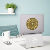 Maagd Mandala Contour Sticker (Laptop op bureau)