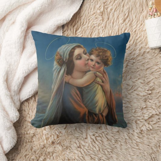 Maagd Maria Baby Jesus zonder blote maagd Kussen (Deken)