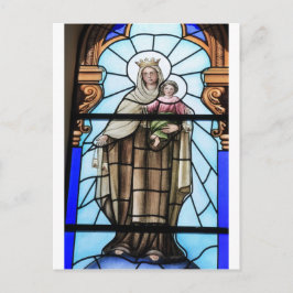 Maagd Maria baby Jezus Christus gekleurd glas Briefkaart