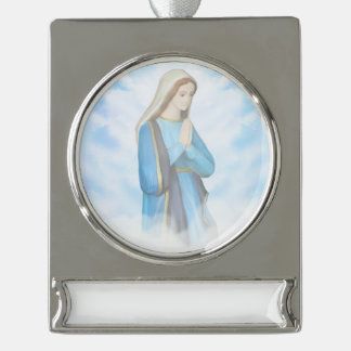 Maagd Maria Banner-decoratie zonder been Verzilverd Banner Ornament