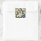 Maagd Maria Bloemengoud Katholiek Vierkante Sticker (Tas)