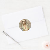 Maagd Maria Bloemkatholiek Ronde Sticker (Envelop)