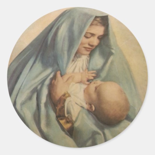 Maagd Maria en Baby Jesus Sticker (Voorkant)