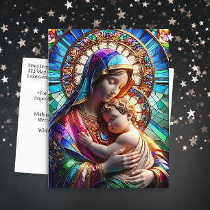 Maagd Maria en Baby Jezus   Kerst van de godsdiens Briefkaart