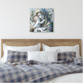 Maagd Maria en Baby Jezus | mozaïekbeeld Canvas Afdruk (Insitu (Slaapkamer))