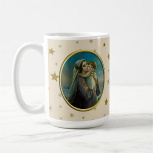 Maagd Maria en Baby Jezus op sterrenkerstmis Koffiemok