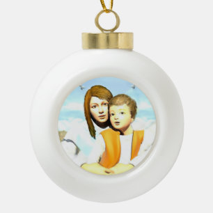Maagd Maria en het kindje Jezus Keramische Bal Ornament