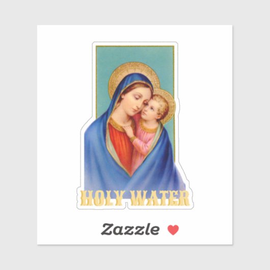 maagd Maria en Jezus Heilig Water contour Sticker (Vel)