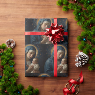 Maagd Maria en Jezus Kerstmis Cadeaupapier