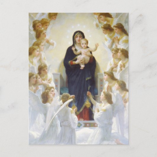 Maagd Maria en Jezus met engelen Briefkaart (Voorkant)