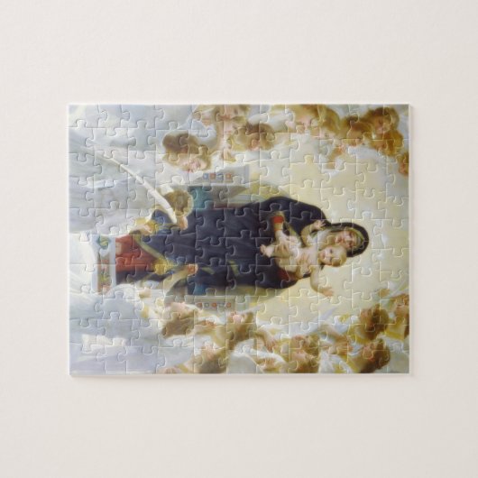 Maagd Maria en Jezus met engelen Legpuzzel (Horizontaal)