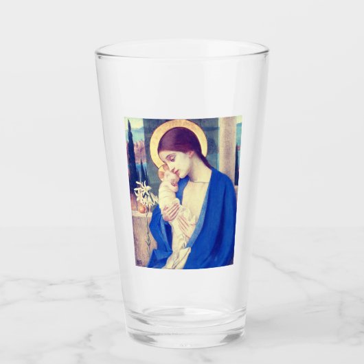 Maagd Maria en Kind door Marianne Stokes Glas (Voorkant)